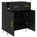 Sideboard med skuffe Sort eg 69,5 x 34 x 90 cm Konstrueret træ