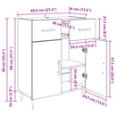 Sideboard Sort eg 69,5 x 34 x 90 cm Konstrueret træ
