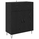 Sideboard med skuffe Sort eg 69,5 x 34 x 90 cm Konstrueret træ