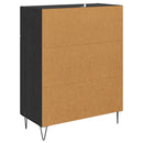 Sideboard med skuffe Sort eg 69,5 x 34 x 90 cm Konstrueret træ