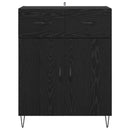 Sideboard med skuffe Sort eg 69,5 x 34 x 90 cm Konstrueret træ