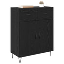 Sideboard med skuffe Sort eg 69,5 x 34 x 90 cm Konstrueret træ