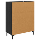 Sideboard med skuffe Sort eg 69,5 x 34 x 90 cm Konstrueret træ