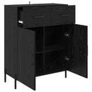 Sideboard med skuffe Sort eg 69,5 x 34 x 90 cm Konstrueret træ