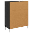 Sideboard med skuffe Sort eg 69,5 x 34 x 90 cm Konstrueret træ