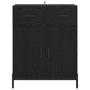 Sideboard med skuffe Sort eg 69,5 x 34 x 90 cm Konstrueret træ