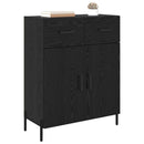 Sideboard med skuffe Sort eg 69,5 x 34 x 90 cm Konstrueret træ