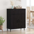 Sideboard med skuffe Sort eg 69,5 x 34 x 90 cm Konstrueret træ