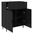 Sideboard med skuffe Sort eg 69,5 x 34 x 90 cm Konstrueret træ