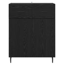 Sideboard med skuffe Sort eg 69,5 x 34 x 90 cm Konstrueret træ