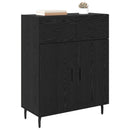 Sideboard med skuffe Sort eg 69,5 x 34 x 90 cm Konstrueret træ