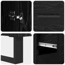 Sideboard med skuffe Sort eg 69,5 x 34 x 90 cm Konstrueret træ