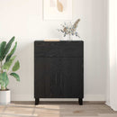 Sideboard med skuffe Sort eg 69,5 x 34 x 90 cm Konstrueret træ