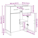 Sideboard Sort eg 69,5 x 34 x 90 cm Konstrueret træ