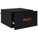 Vægmonteret natbord Sort eg 35 x 35 x 20 cm Konstrueret træ