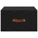 Vægmonteret natbord Sort eg 35 x 35 x 20 cm Konstrueret træ