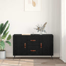 Sideboard med skuffe Sort eg 100 x 36 x 60 cm Konstrueret træ