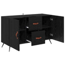Sideboard med skuffe Sort eg 100 x 36 x 60 cm Konstrueret træ