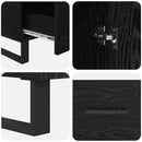 Highboard med skuffe Sort eg 69,5 x 30 x 115 cm Konstrueret træ