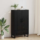 Highboard med skuffe Sort eg 69,5 x 30 x 115 cm Konstrueret træ