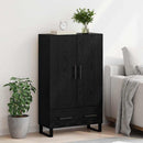 Highboard med skuffe Sort eg 69,5 x 30 x 115 cm Konstrueret træ