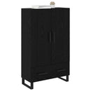 Highboard med skuffe Sort eg 69,5 x 30 x 115 cm Konstrueret træ