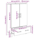 Highboard med skuffe Sort eg 69,5 x 30 x 115 cm Konstrueret træ