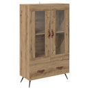 Highboard Artisan Egetræ 69,5 x 31 x 115 cm Ingeniørtræ og glas