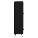 Highboard Sort eg 69,5 x 31 x 115 cm Ingeniørtræ og glas