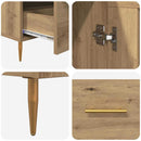 Highboard Artisan Egetræ 69,5 x 31 x 115 cm Ingeniørtræ og glas