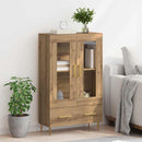 Highboard Artisan Egetræ 69,5 x 31 x 115 cm Ingeniørtræ og glas