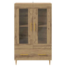Highboard Artisan Egetræ 69,5 x 31 x 115 cm Ingeniørtræ og glas