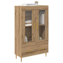 Highboard Artisan Egetræ 69,5 x 31 x 115 cm Ingeniørtræ og glas