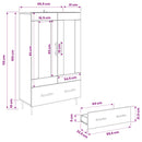 Highboard Sort eg 69,5 x 31 x 115 cm Ingeniørtræ og glas