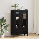 Highboard med skuffe Sort eg 69,5 x 31 x 115 cm Konstrueret træ