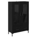 Highboard med skuffe Sort eg 69,5 x 31 x 115 cm Konstrueret træ
