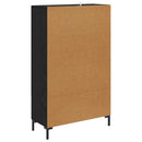 Highboard med skuffe Sort eg 69,5 x 31 x 115 cm Konstrueret træ