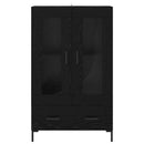 Highboard med skuffe Sort eg 69,5 x 31 x 115 cm Konstrueret træ