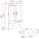 Highboard med skuffe Sort eg 69,5 x 31 x 115 cm Konstrueret træ