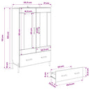 Highboard med skuffe Corona Artisan Egetræ 69,5 x 31 x 115 cm