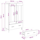 Highboard Artisan Egetræ 69,5 x 31 x 115 cm Konstrueret træ