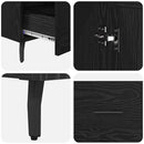 Highboard med skuffe Sort eg 69,5 x 31 x 115 cm Konstrueret træ