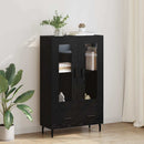 Highboard med skuffe Sort eg 69,5 x 31 x 115 cm Konstrueret træ