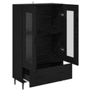 Highboard med skuffe Sort eg 69,5 x 31 x 115 cm Konstrueret træ