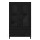 Highboard med skuffe Sort eg 69,5 x 31 x 115 cm Konstrueret træ