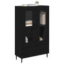 Highboard med skuffe Sort eg 69,5 x 31 x 115 cm Konstrueret træ