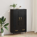 Highboard med skuffe Sort eg 69,5 x 31 x 115 cm Konstrueret træ