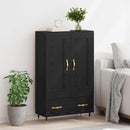 Highboard med skuffe Sort eg 69,5 x 31 x 115 cm Konstrueret træ