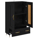 Highboard med skuffe Sort eg 69,5 x 31 x 115 cm Konstrueret træ