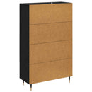 Highboard med skuffe Sort eg 69,5 x 31 x 115 cm Konstrueret træ
